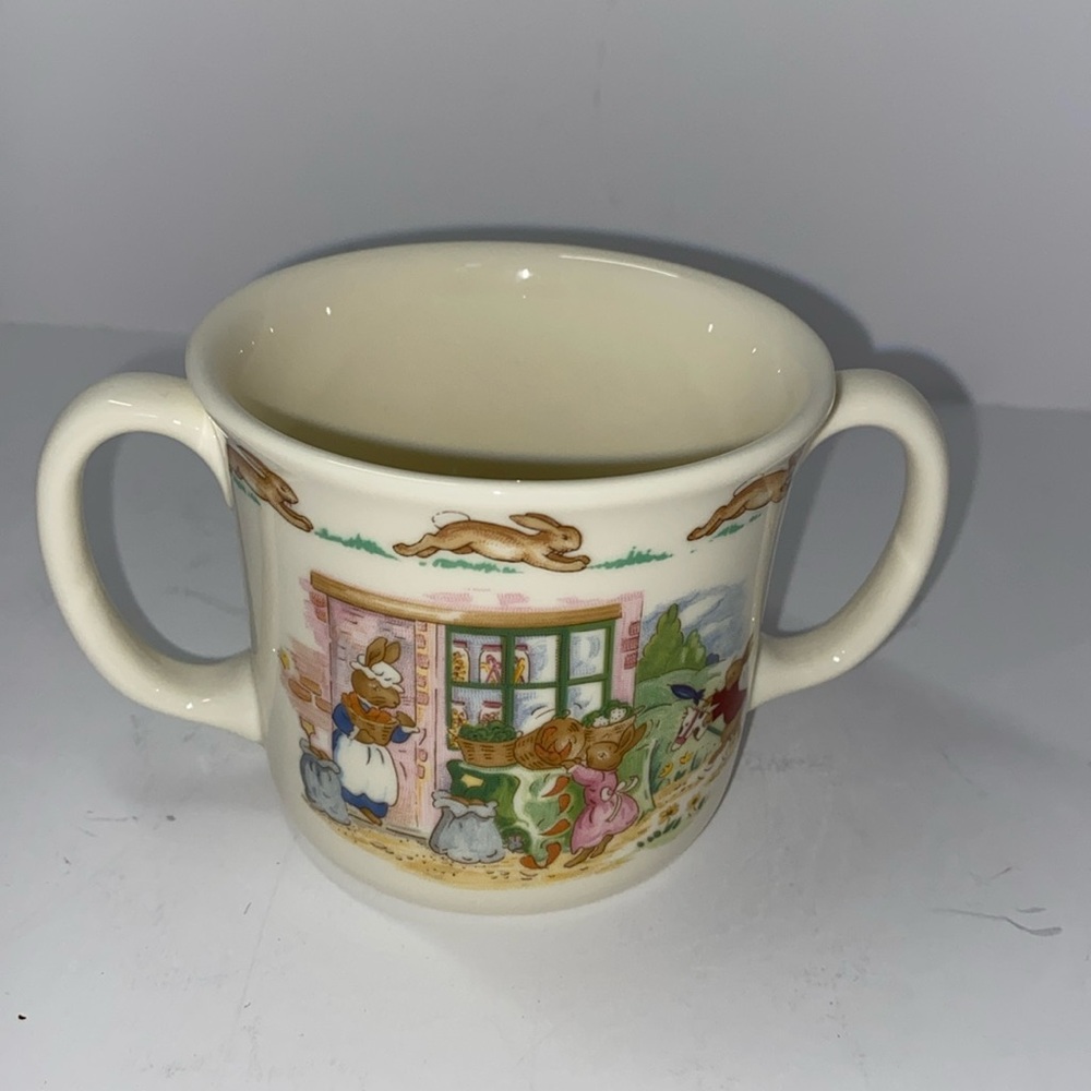 Vintage Bunnykins child’s two handled mug by Royal Doulton.